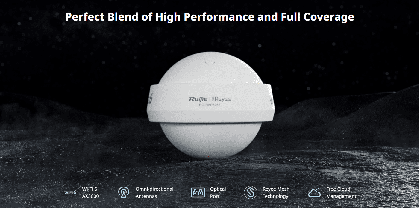 Ruijie Reyee RG-RAP6262, AX3000 High-performance Outdoor Omni-directional Access Point